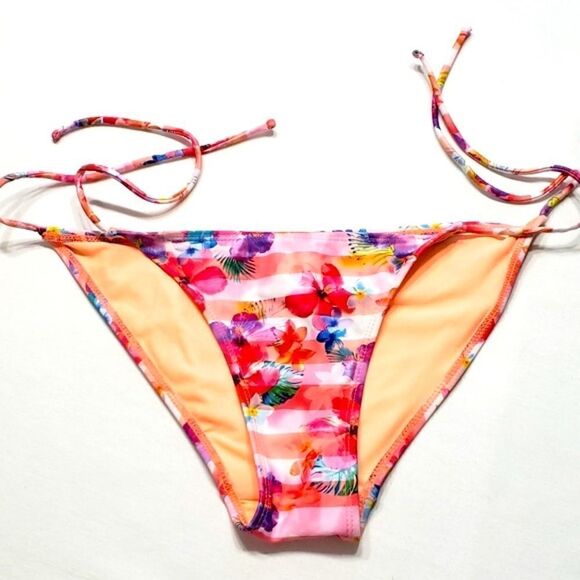 Op Tie Sides Floral Bikini Bottom Size Medium - Picture 1 of 10